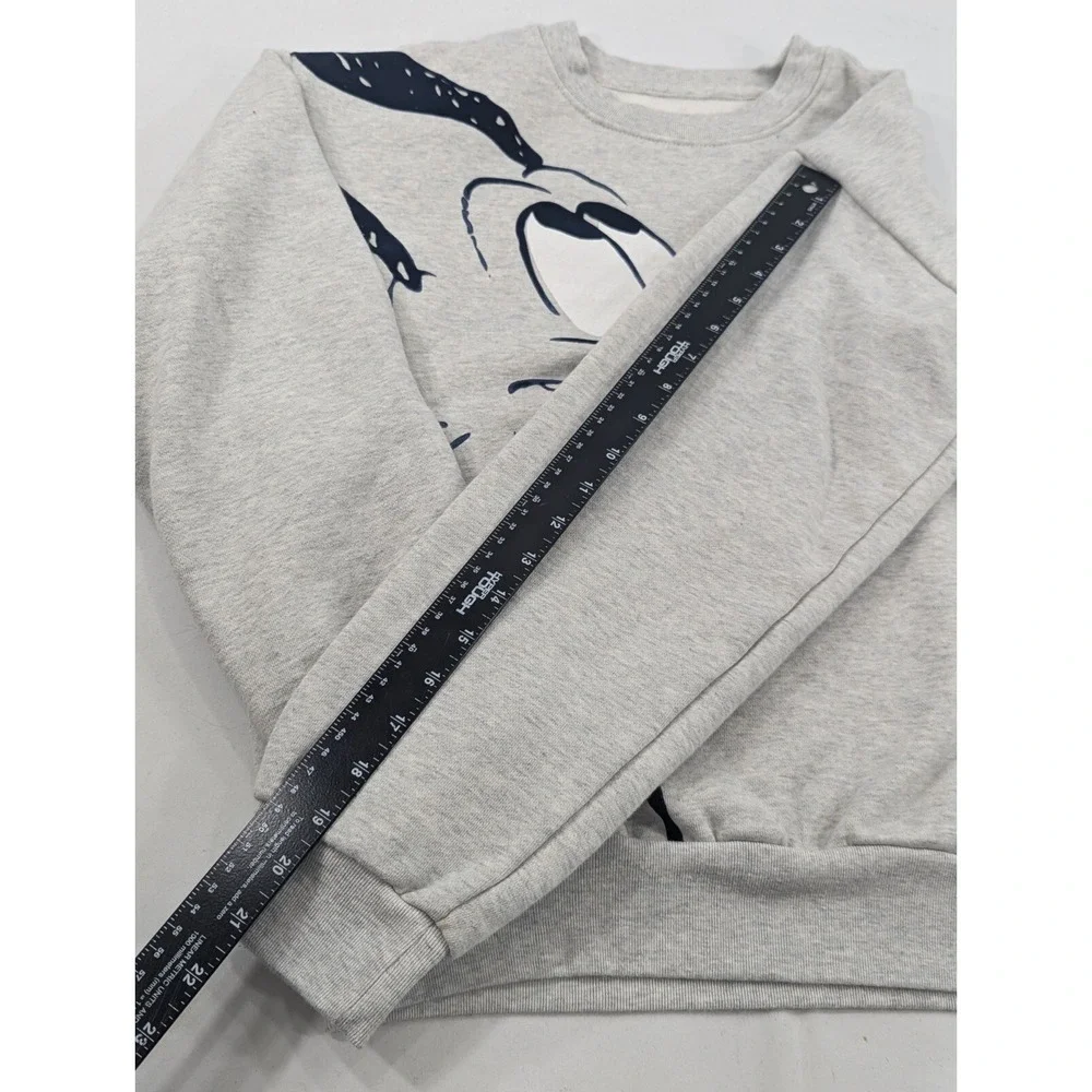 Disney Pluto Sweatshirt Adult Size XS Gray Heavyweight Big Print Vintage RARE